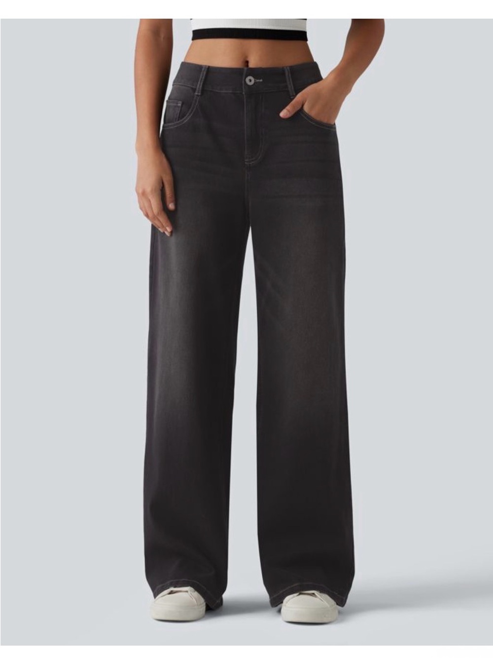 Halara Women's Black wide-Leg Jeans